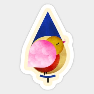 Birdie kisses the sweet morning raindrop Sticker